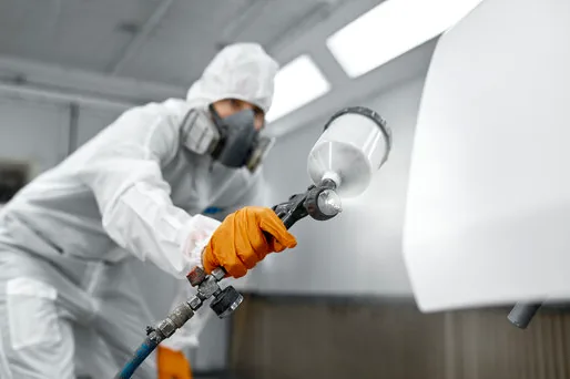 Spraying doors and shutters for a Redondo Beach home